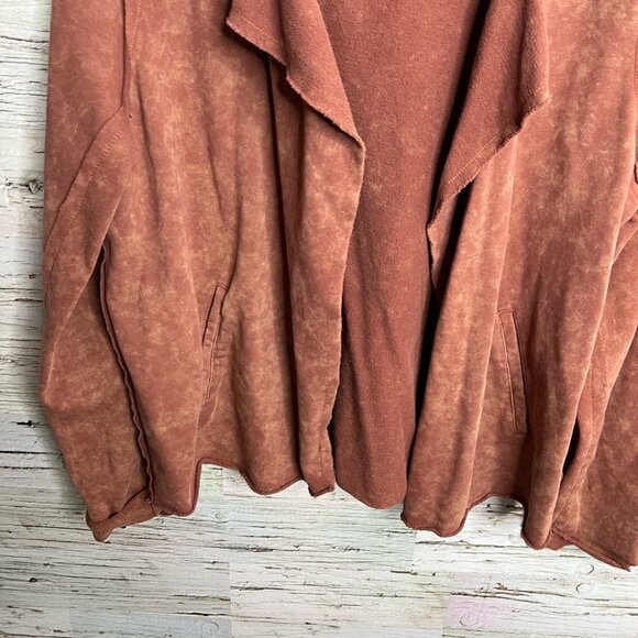 Promesa brown  distressed cardigan blazer sweater jacket size large - Picture 4 of 9